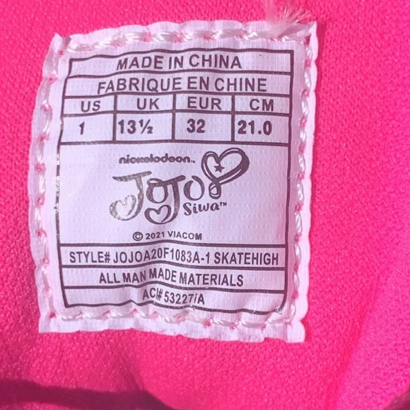 Nickelodeon Jojo Siwa Toddler Girl Hightops _ Size - 1 - Picture 7 of 16